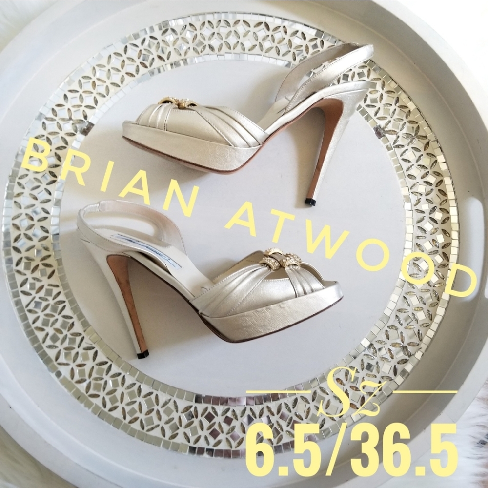 Brian Atwood GOLD w/Crystals sz 36.5